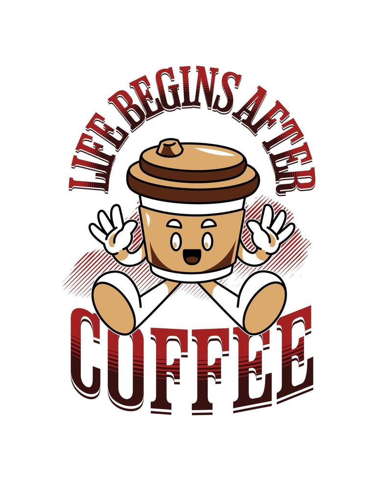 Coffee T-Shirt Design, Typography with Graphic Coffee T-Shirt Design vector art