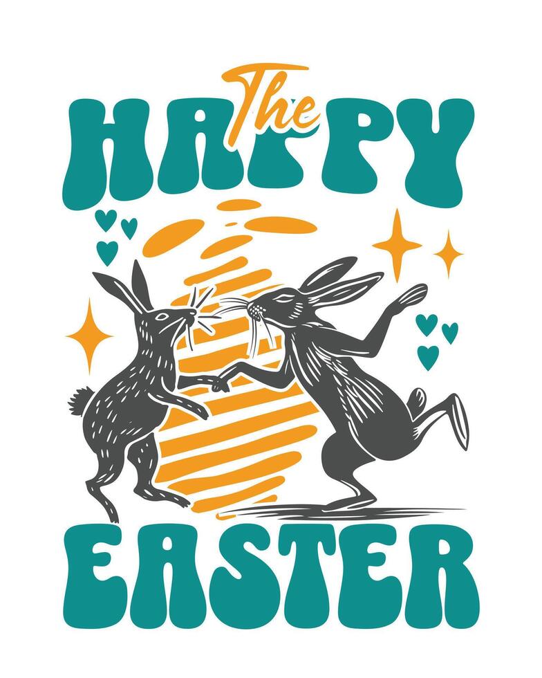 Easter Day T-Shirt Design, Easter Bunny Vector Design