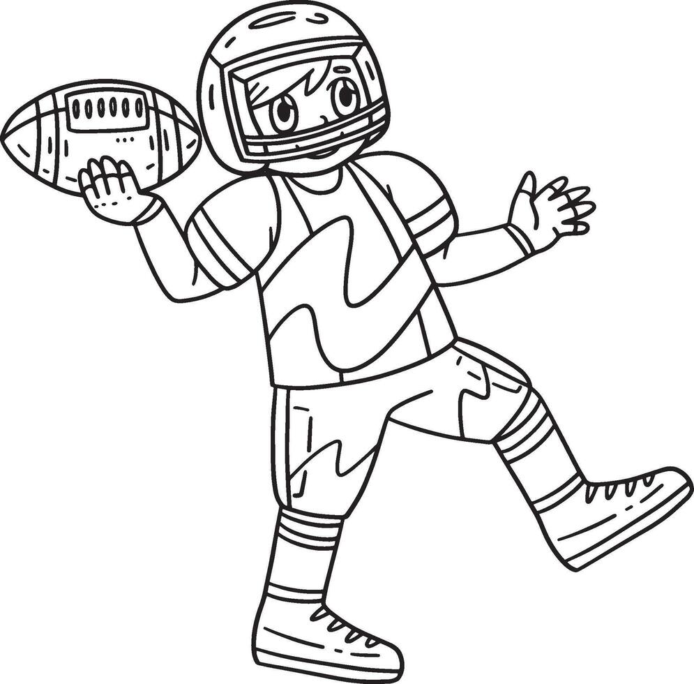 American Football Player Ready to Pass Isolated vector