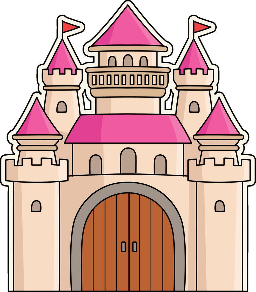 Castle Cartoon Colored Clipart Illustration vector