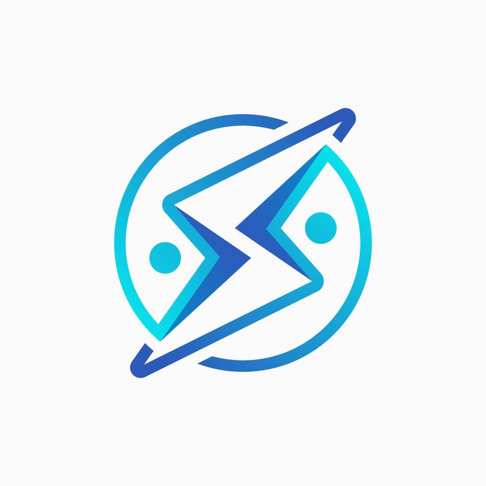 Logo design graphic concept creative premium vector stock abstract sign lighting storm thunder two people flip Related to flash energy power community