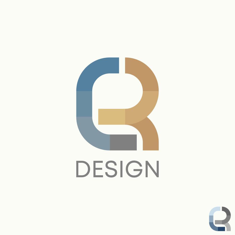 Logo design graphic concept creative premium vector stock abstract sign initial CR or RC font merge connect. Related monogram tech application brand