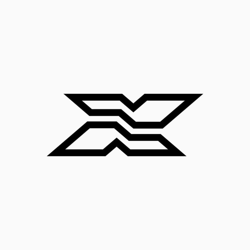 Logo design graphic concept creative premium vector stock icon initial letter X font cut top down flip out line. Related monogram typography branding