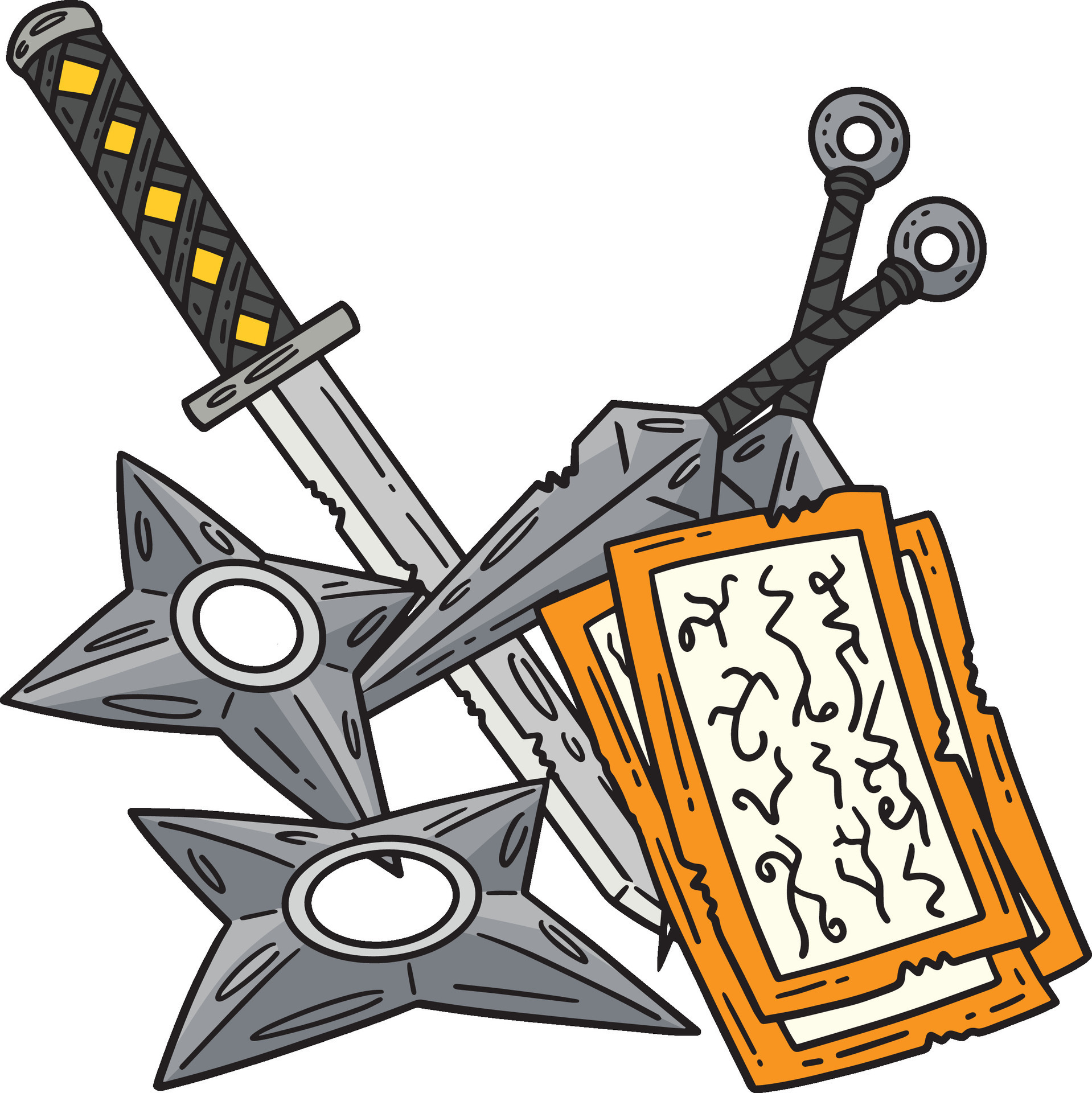 Ninja Tools Cartoon Colored Clipart Illustration 40211700 Vector Art at