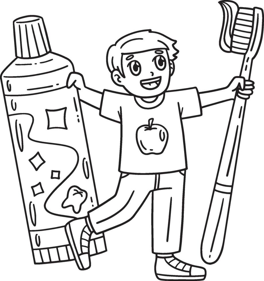 Dental Care Child with Gant Toothbrush Isolated vector