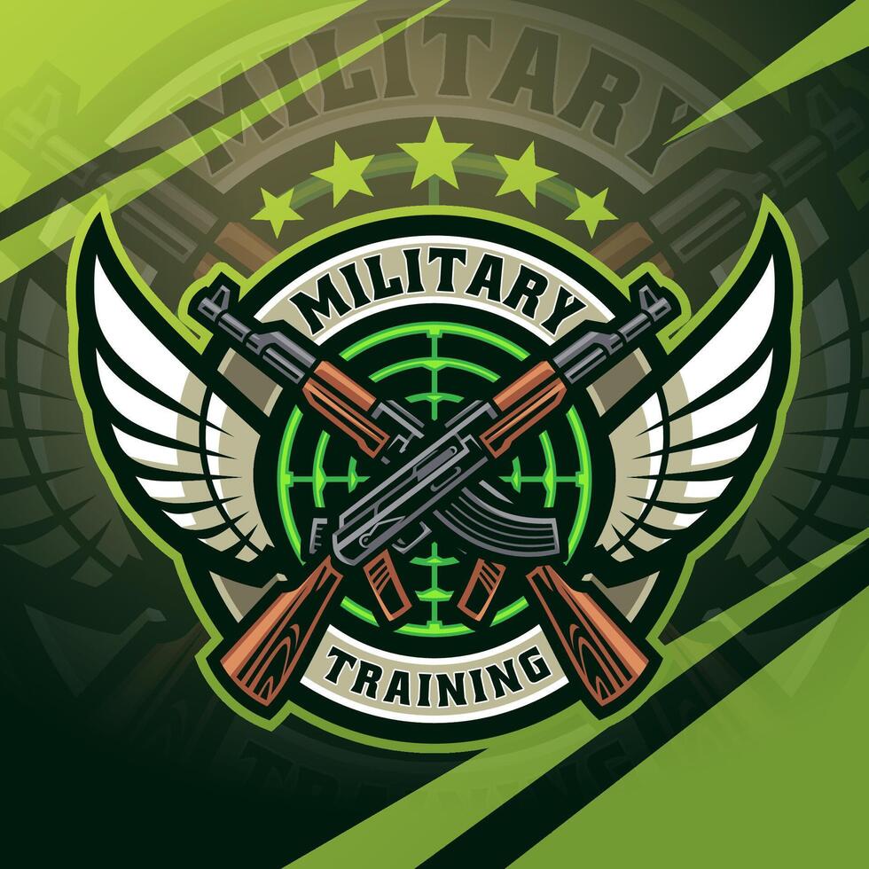 militar formación deporte mascota logo diseño vector
