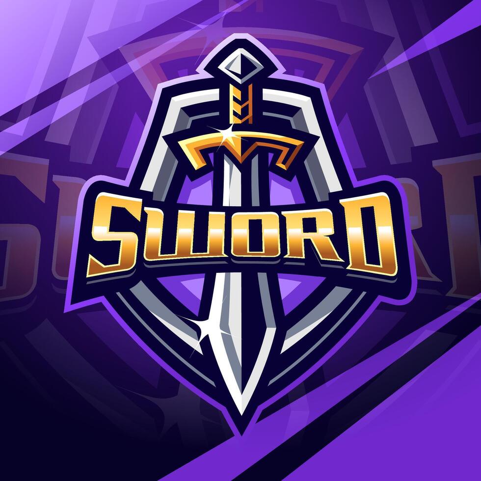 Sword esport mascot logo design vector