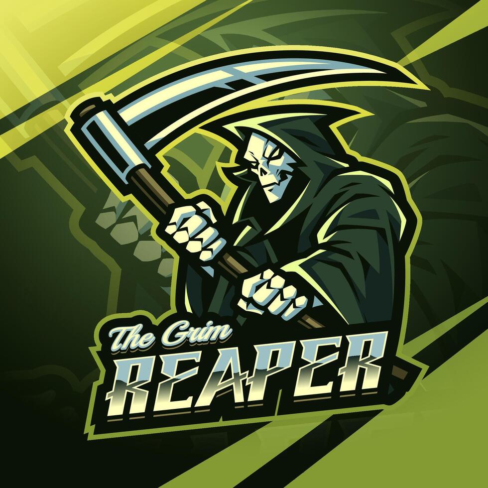 The grim reaper esport mascot logo design vector