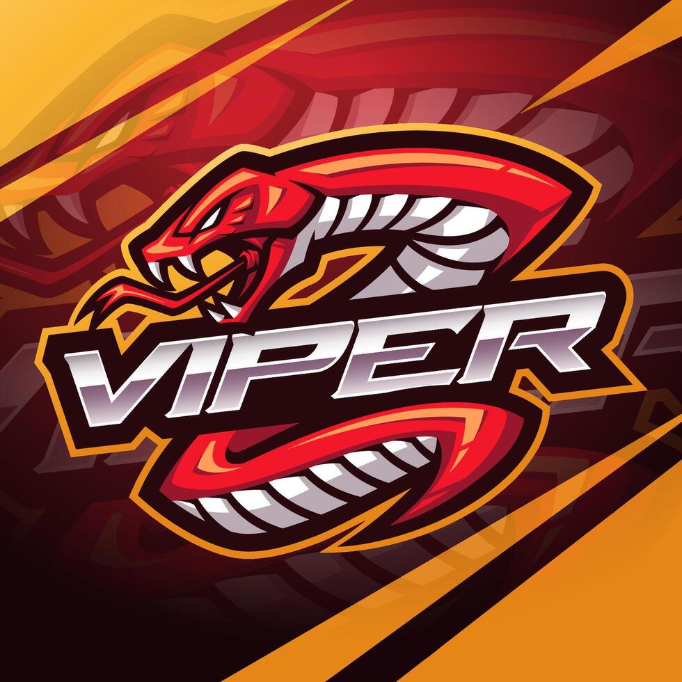 Viper snake mascot logo design vector