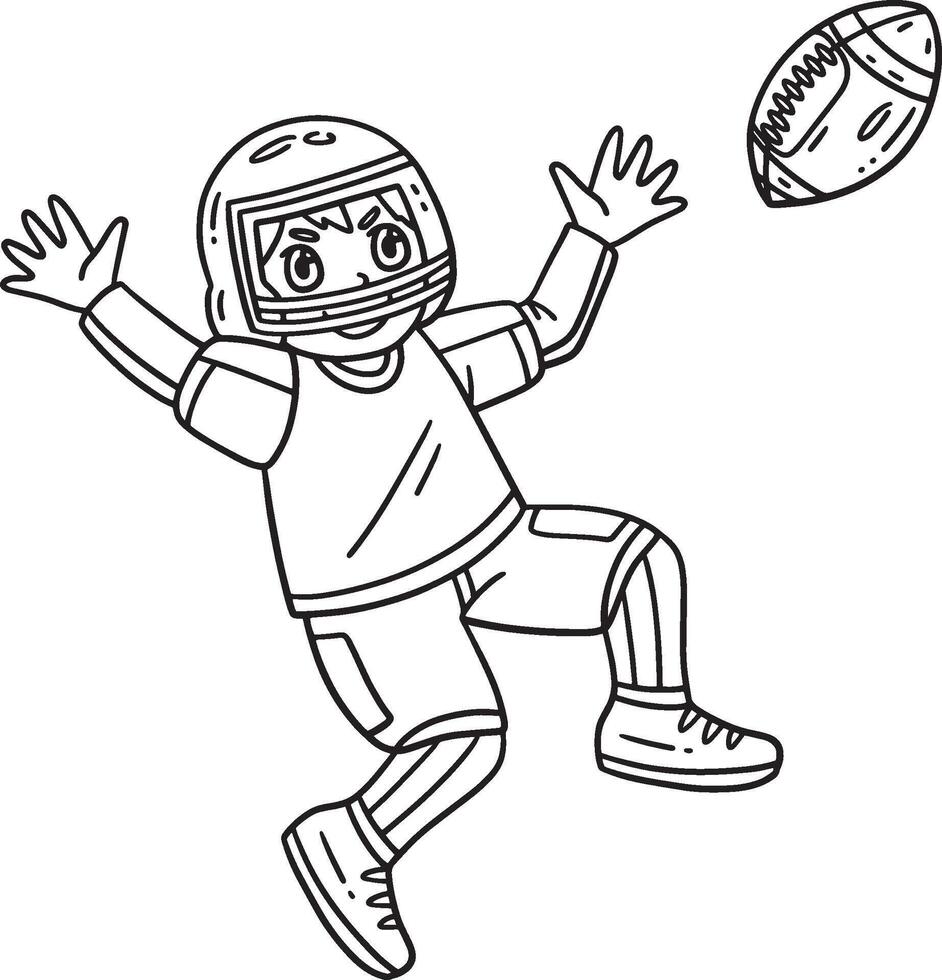 American Football Player about to Catch Isolated vector