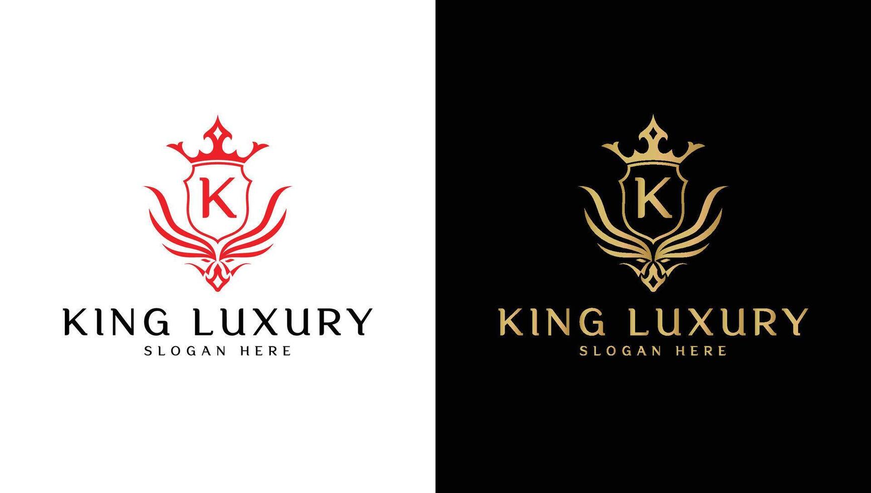 King s crown logo with decorative elements vector