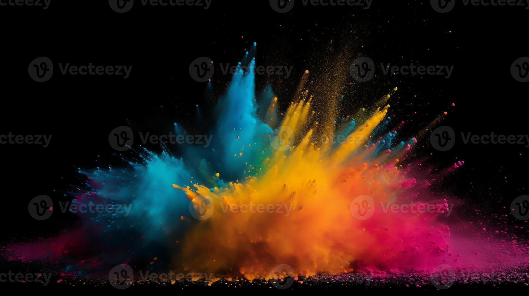 AI generated Explosion of Colored Powder. created with Generative AI photo