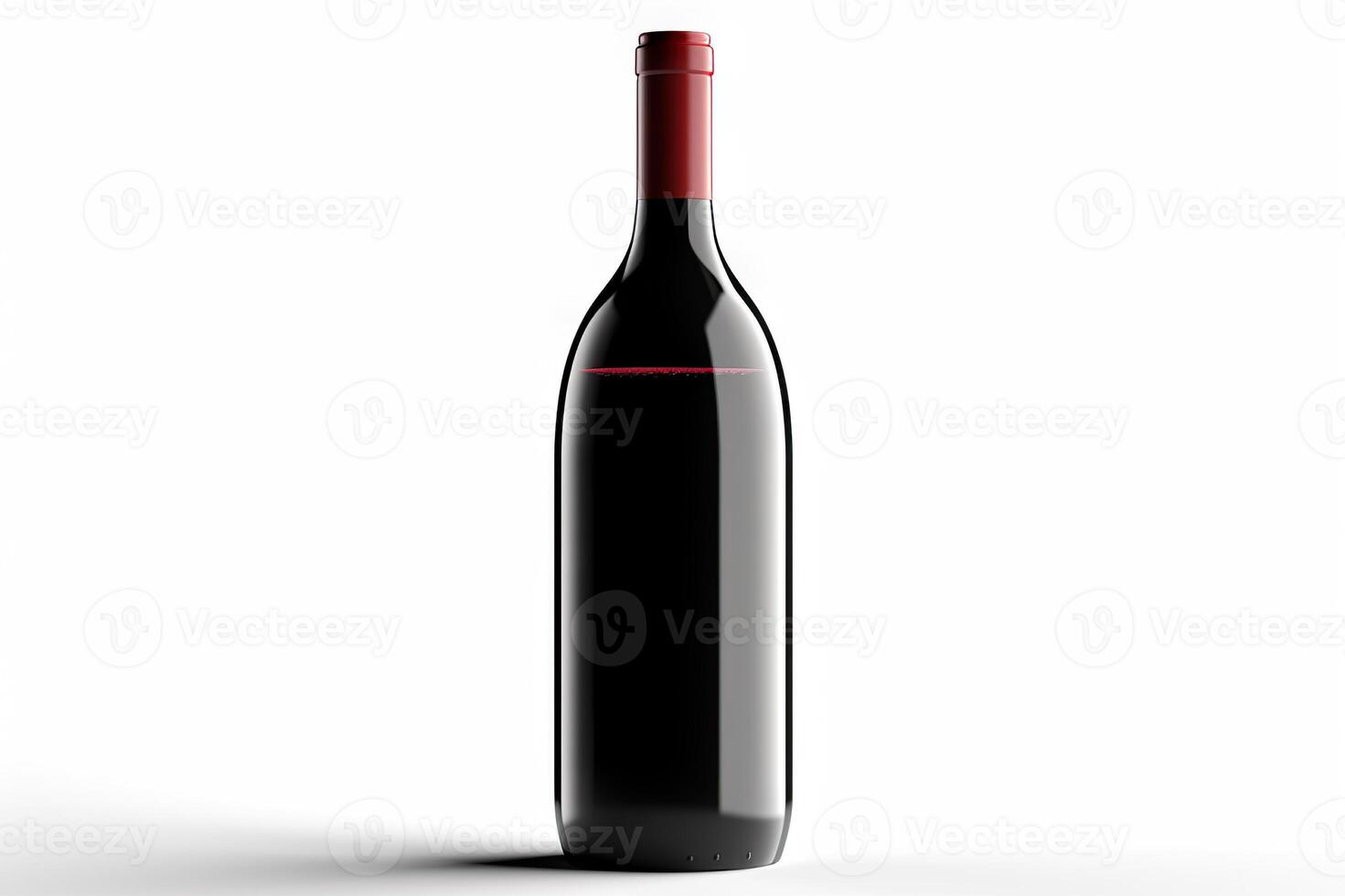 AI generated Borgognotta Red Wine Bottle on Solate White Background Elegant Wine Presentation. created with Generative AI photo