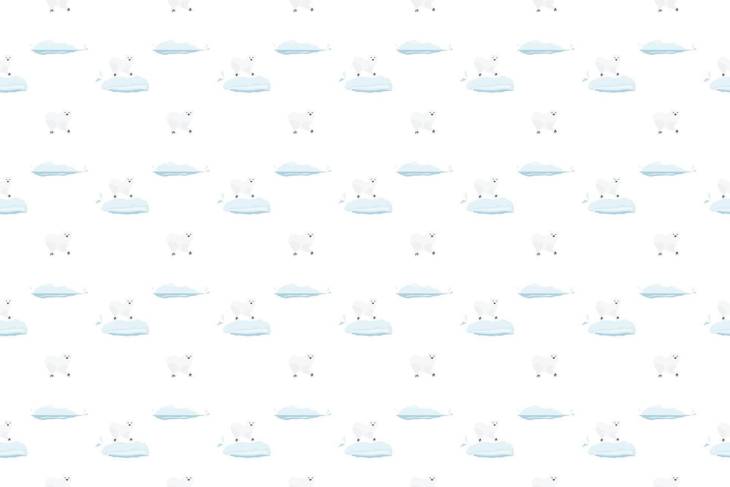 white polar bear vector arrange as seamless pattern background