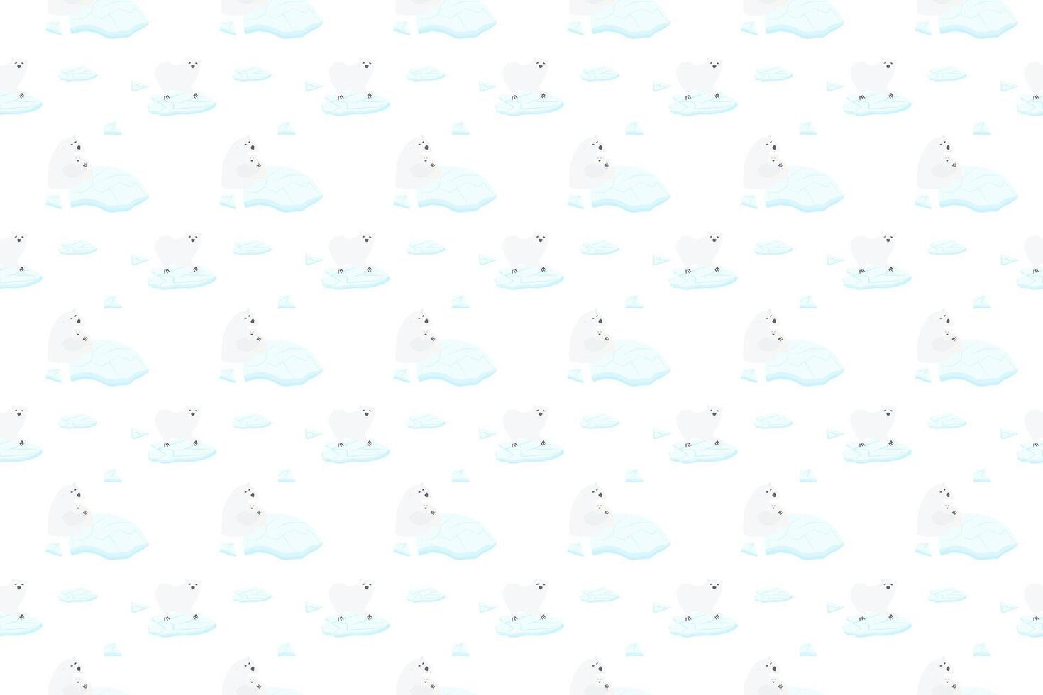 polar bear vector arrange as seamless pattern background