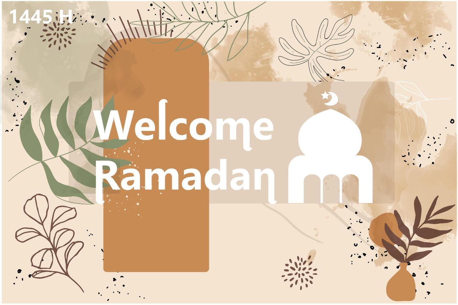 Ramadan kareem welcome ramadan muslim fasting. Habitual celebration free vector for gift card. Aesthetic background wallpaper