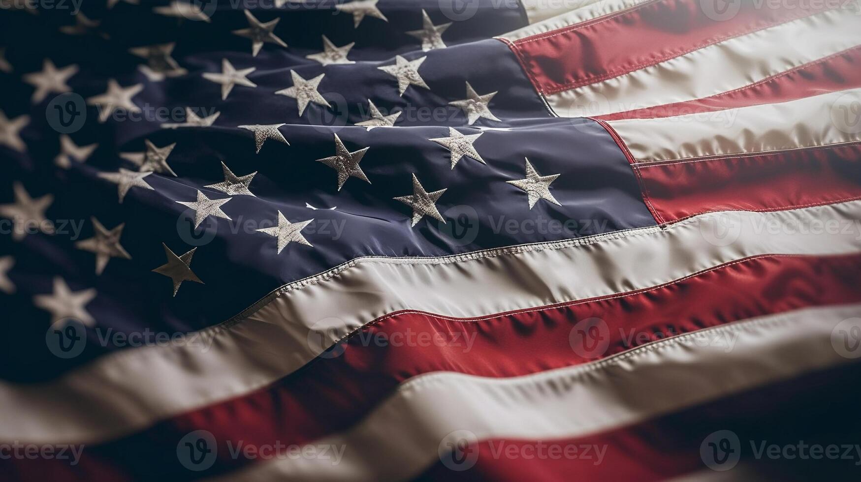 AI generated Proudly waving American flag. created with Generative AI photo