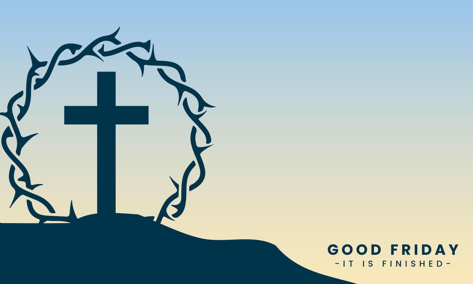 Vector illustration of Good Friday for Christians with copy space area