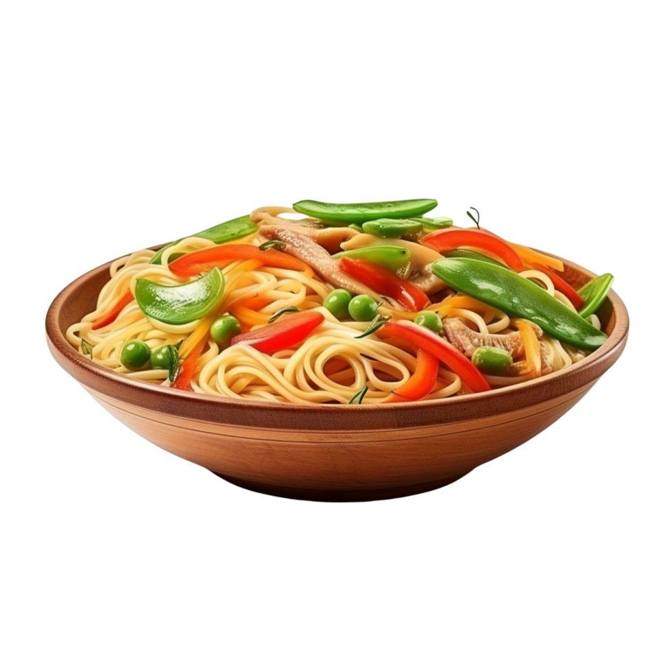 AI generated Noodles with vegetables clip art png
