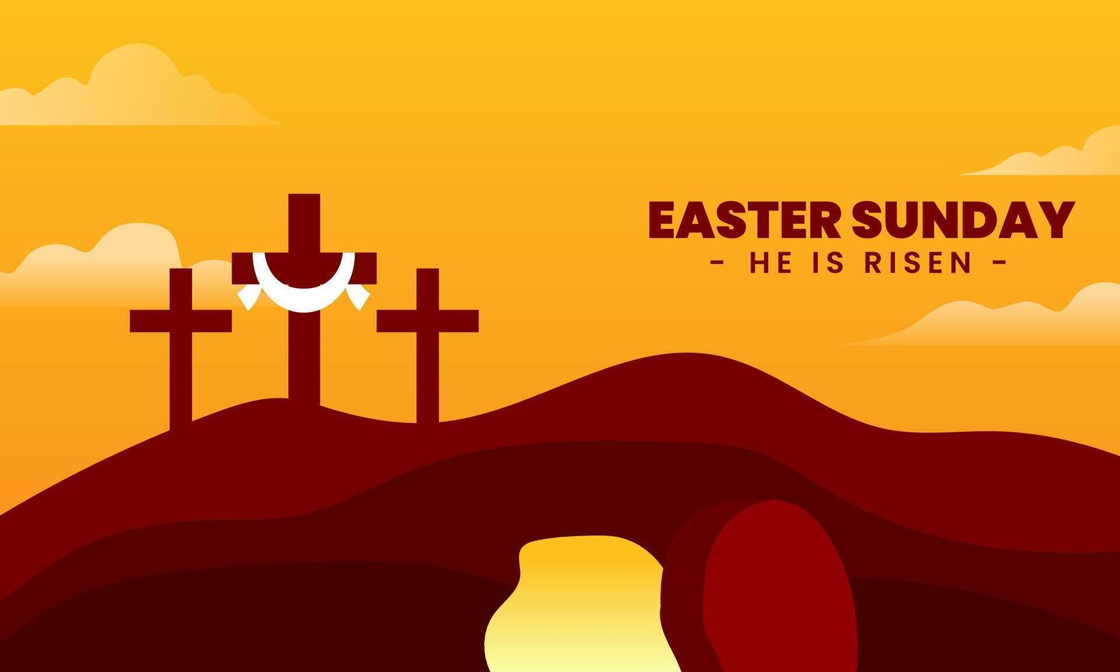 Easter sunday resurrection day scene vector