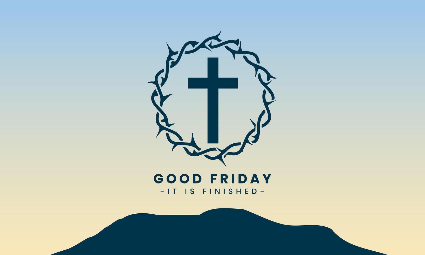 Vector illustration of Good Friday for Christians with copy space area