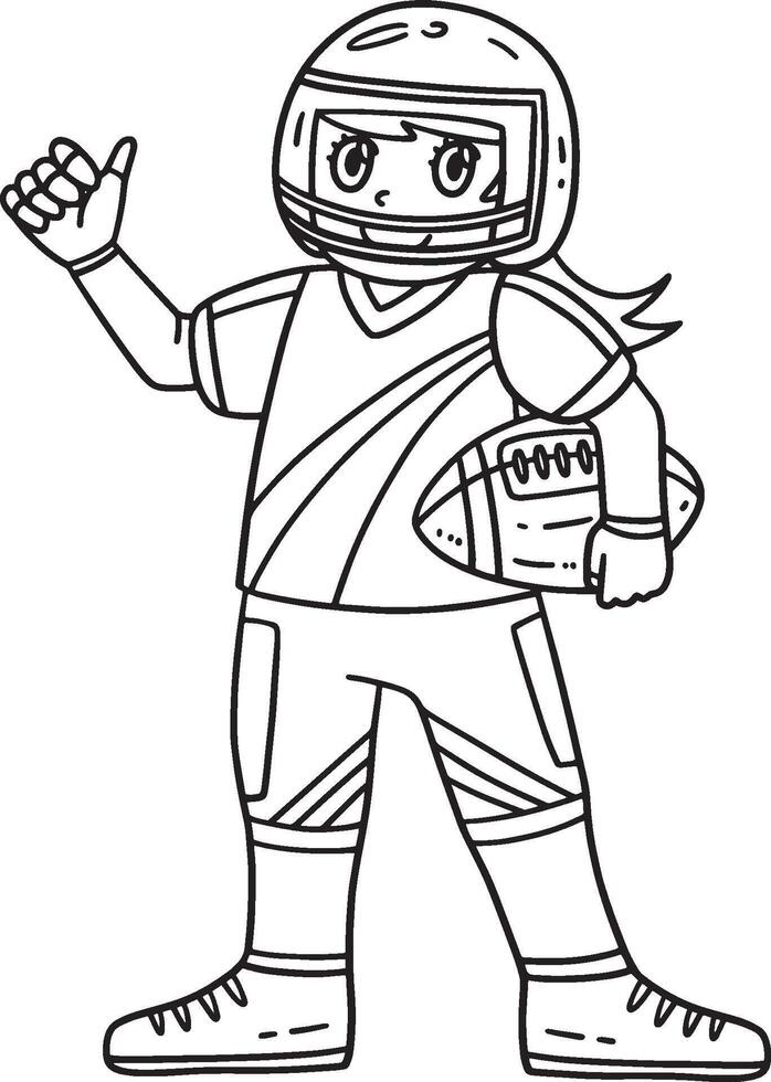 American Female Player Holding Football Isolated vector