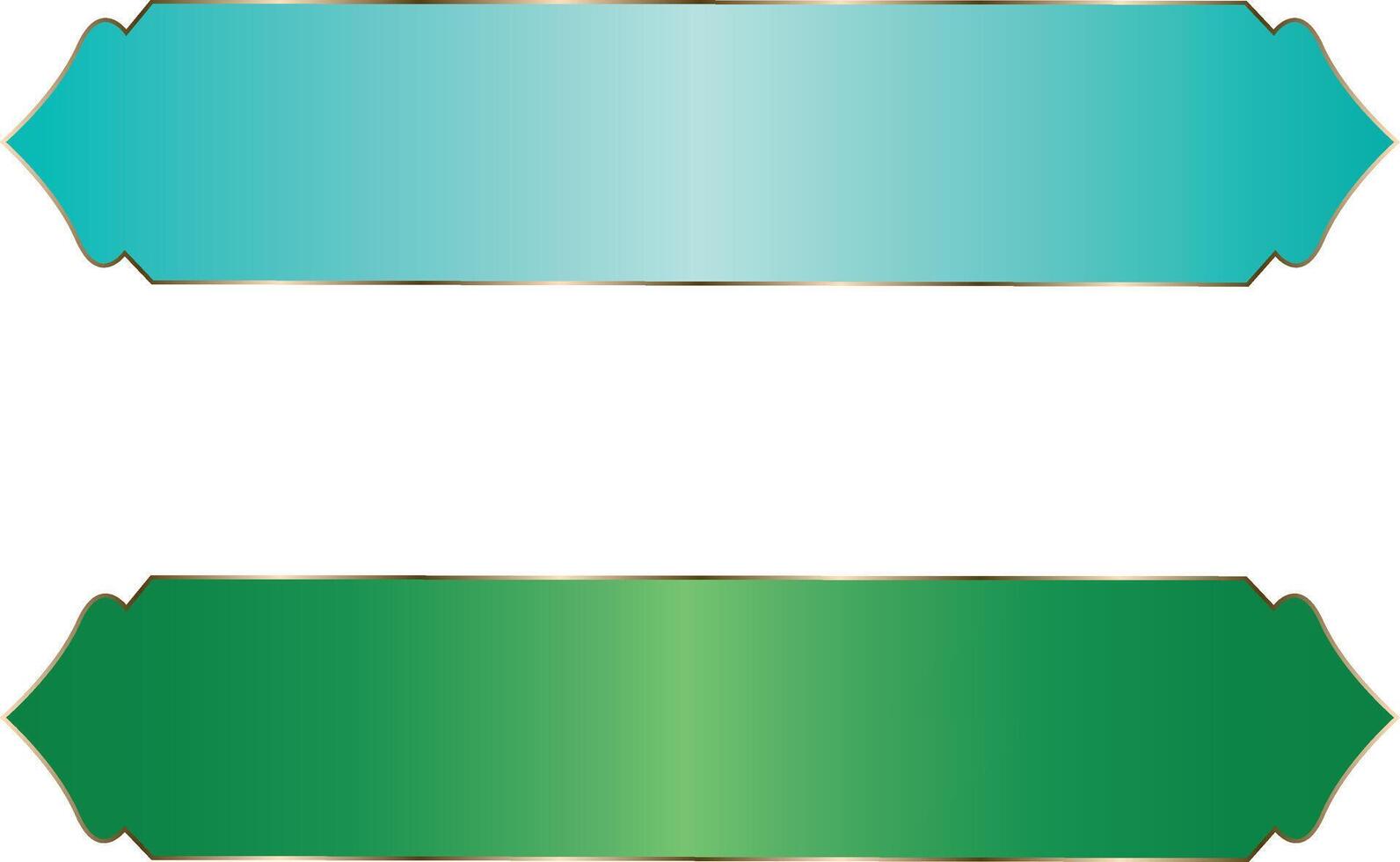 Set of green islamic ribbon design vector