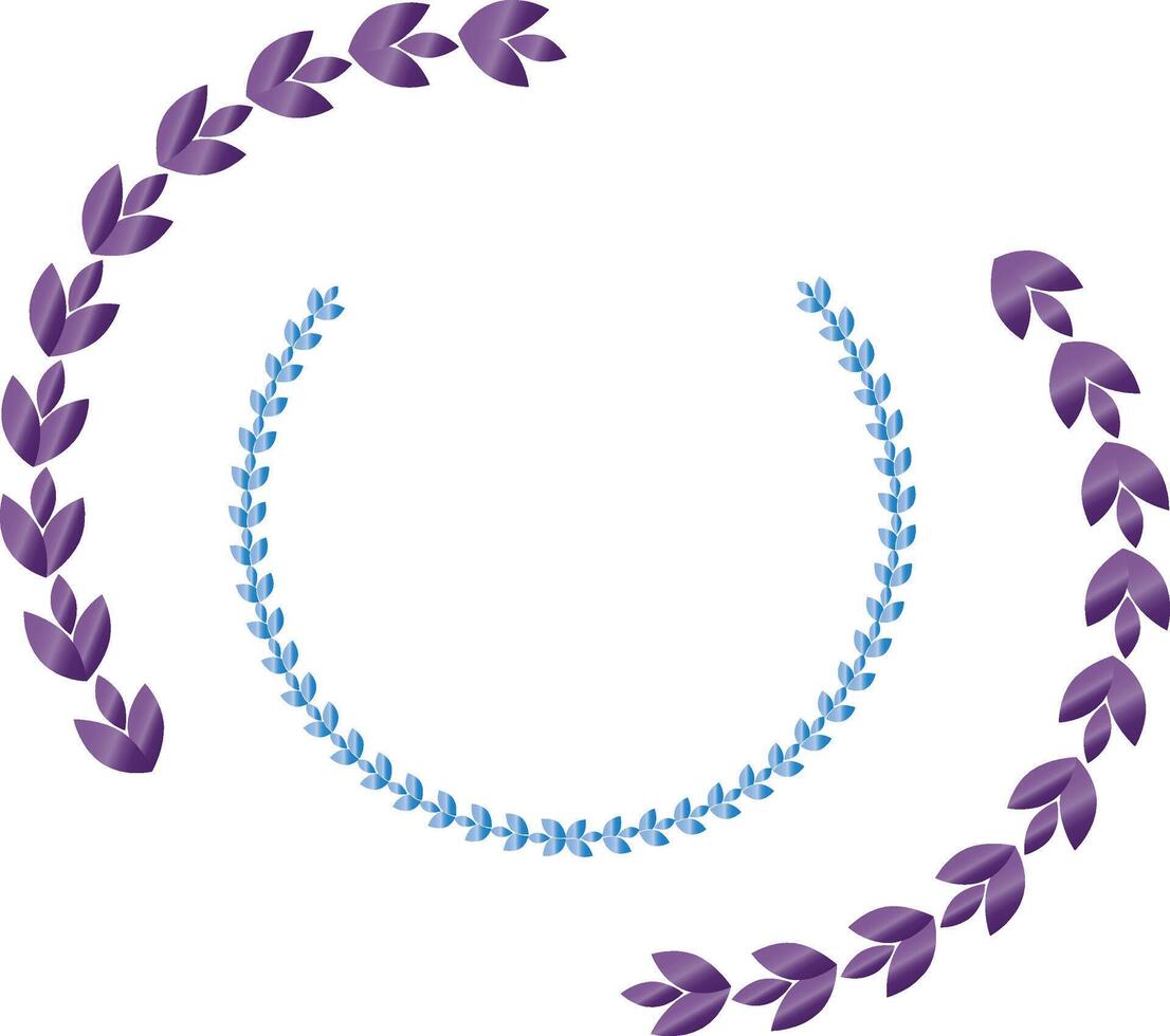 Circle Frame With Leaf In Purple vector