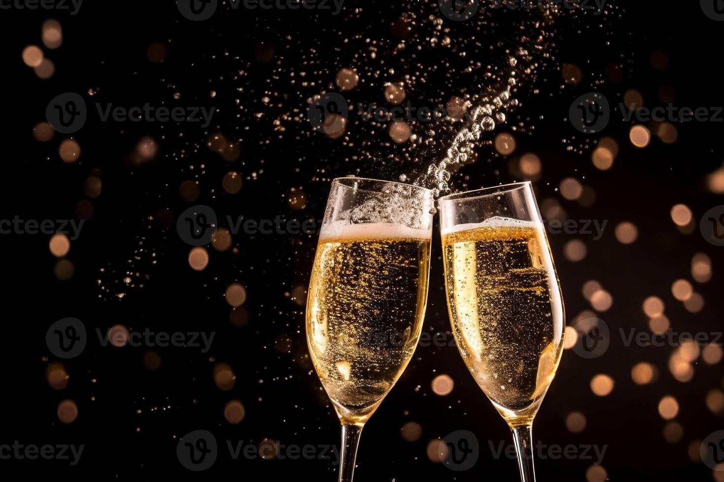 AI generated Elegant champagne toast for a celebratory occasion. created with Generative AI photo