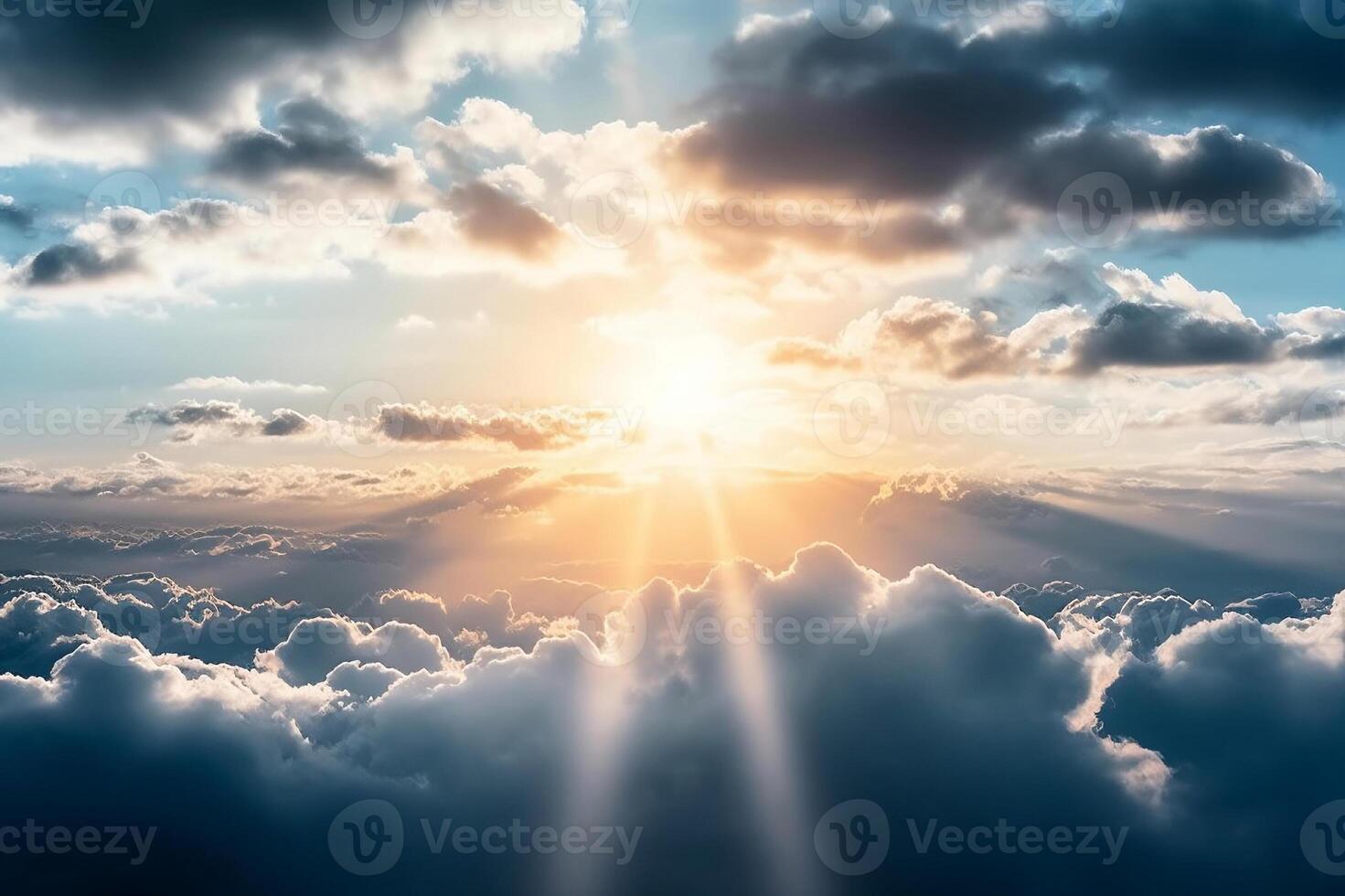 AI generated Majestic Sunset Sky with Vibrant Shades. created with Generative AI photo
