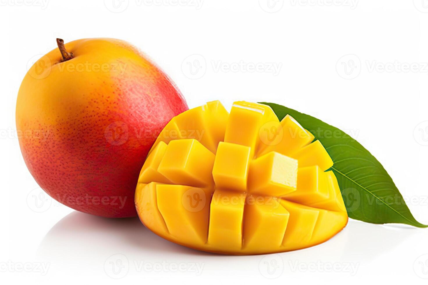 AI generated Isolated Mango Fruit on White Background Sweet and Juicy Tropical Delight. created with Generative AI photo