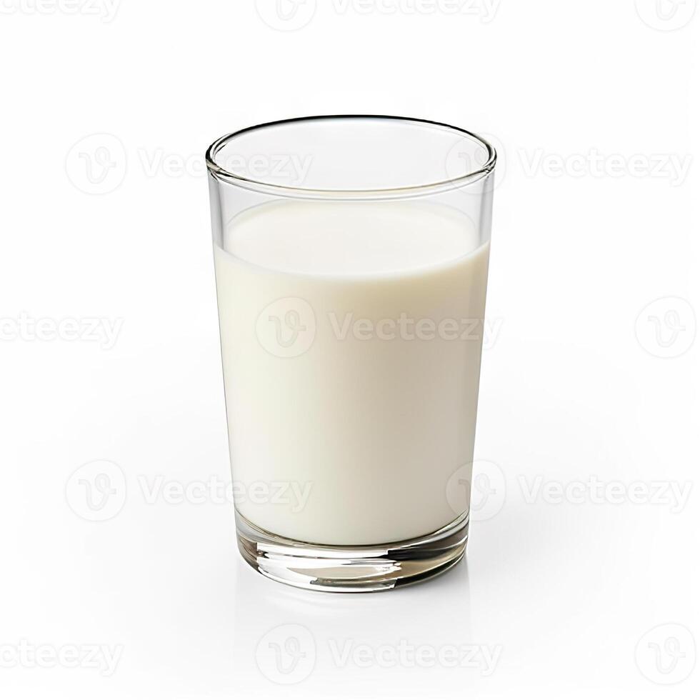 AI generated Refreshing glass of milk isolated on a white background.. created with Generative AI photo