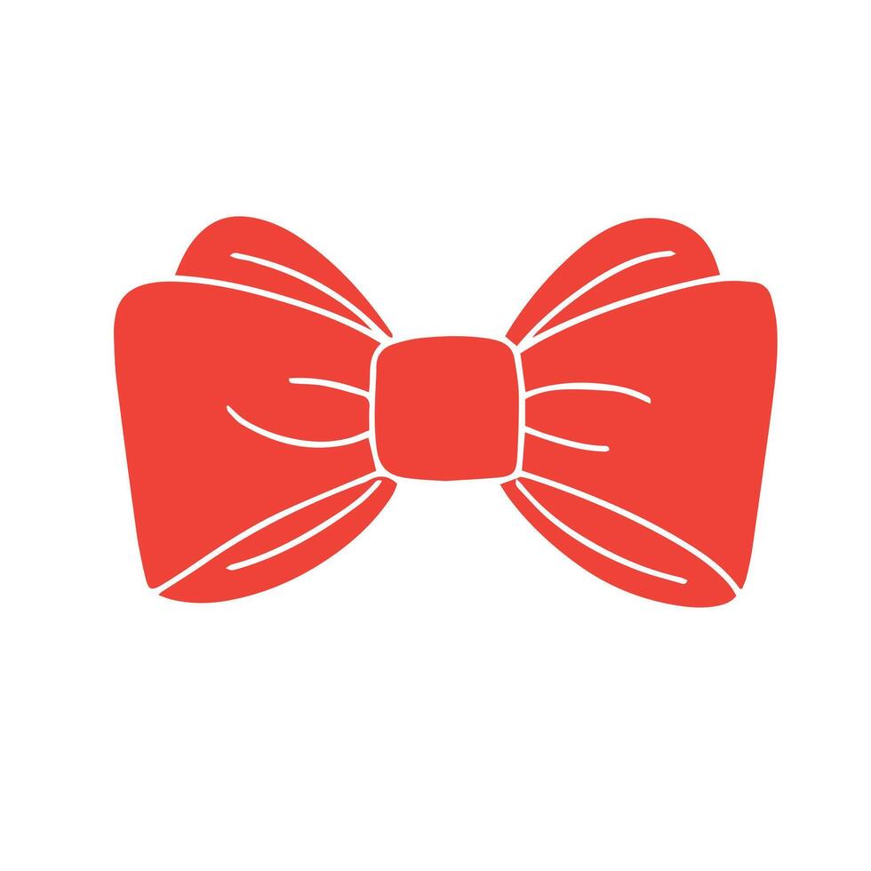 Bow isolated on white background. Hand drawn vector art.