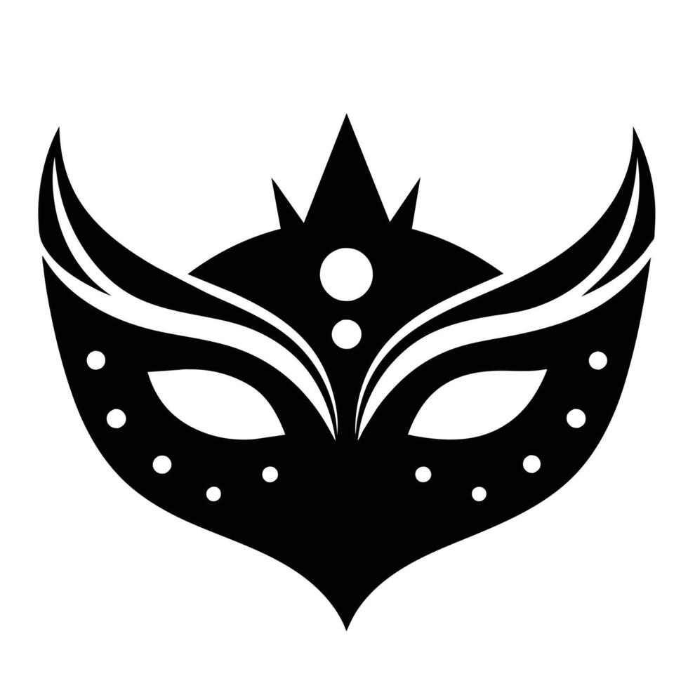 Silhouette of carnival mask isolated on white background vector