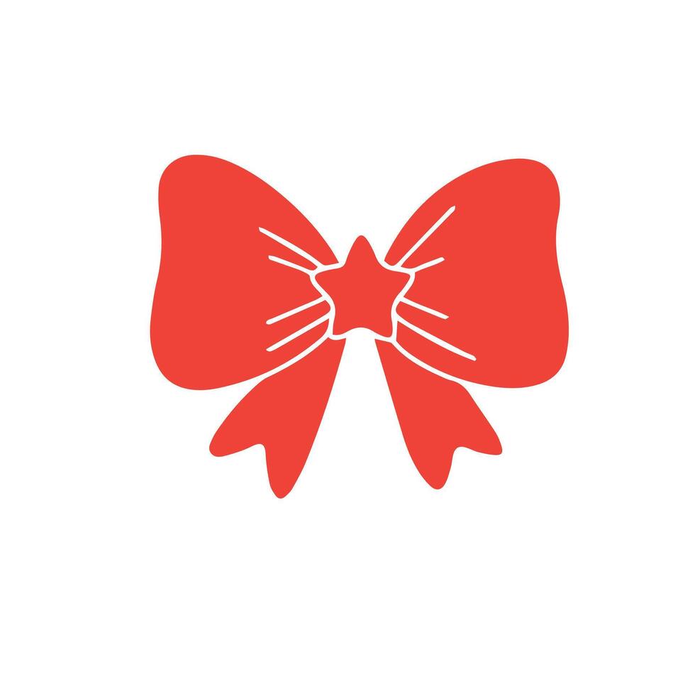 Bow isolated on white background. Hand drawn vector art.
