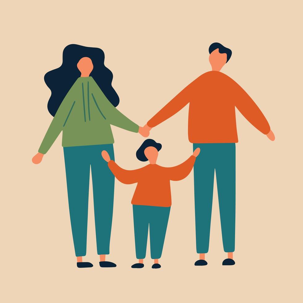 conjunto de familia en plano estilo. mano dibujado vector Arte.