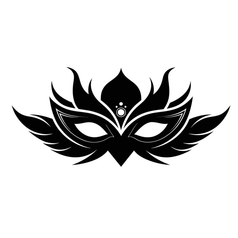 Silhouette of carnival mask isolated on white background vector