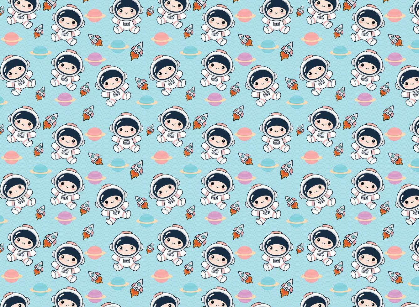 Cute astronautpattern, children's print, for children's backgrounds and fabrics vector