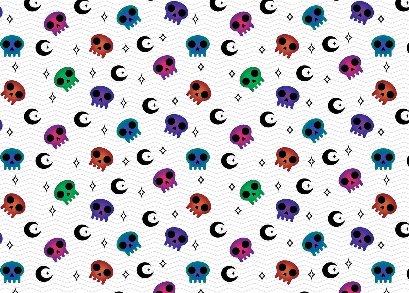 Colorful skulls pattern with woven backgrounds gothic pattern vector