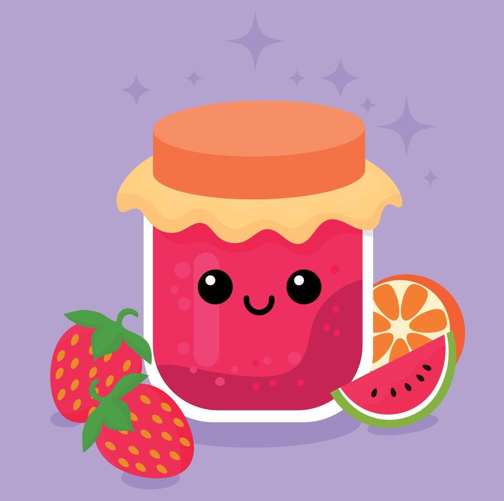 Strawberry jam pattern, vector illustration, background, for fabrics, and wallpaper, with food themes