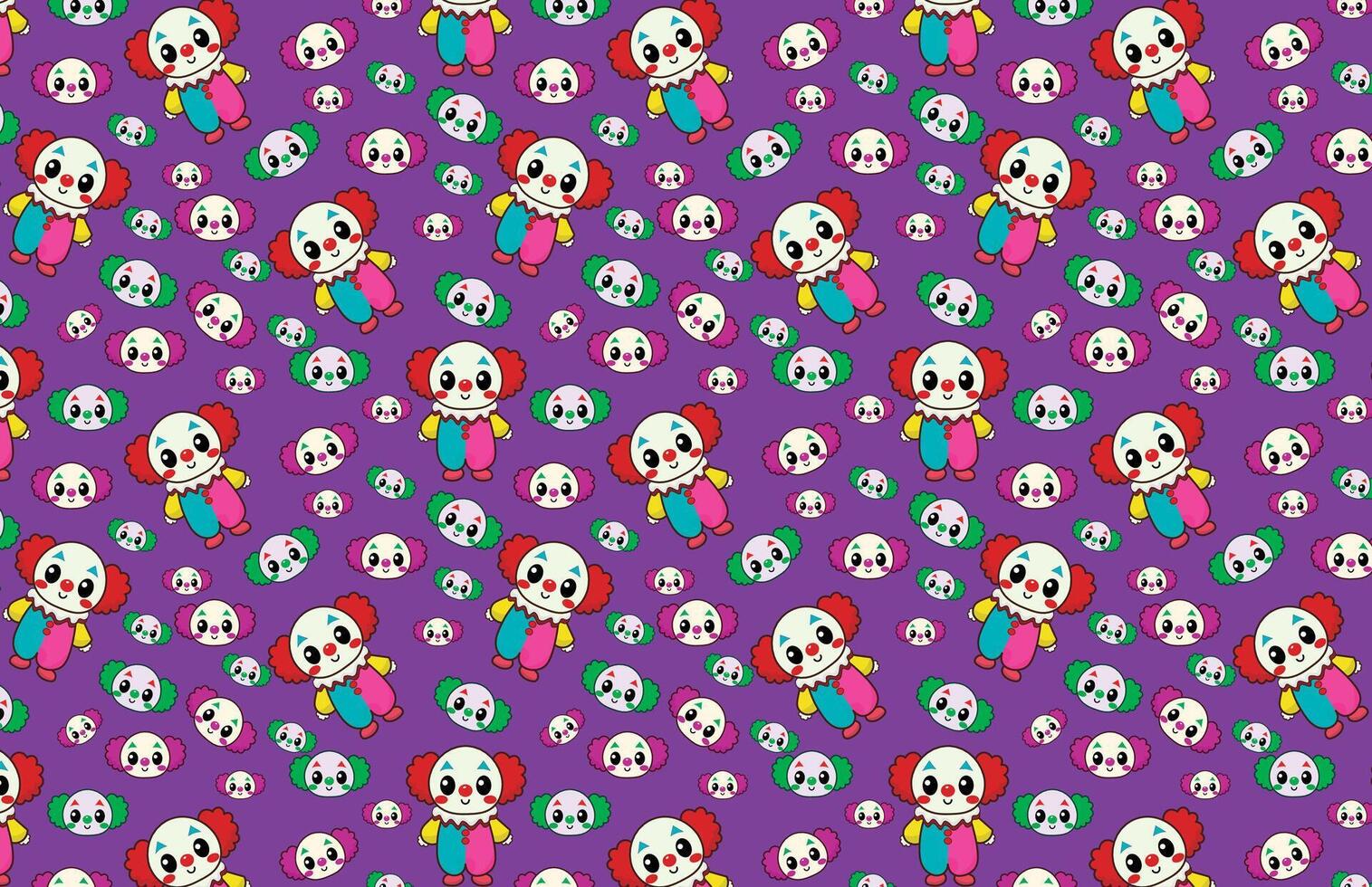 Cute clown vector illustration, background, for fabrics, and backgrounds