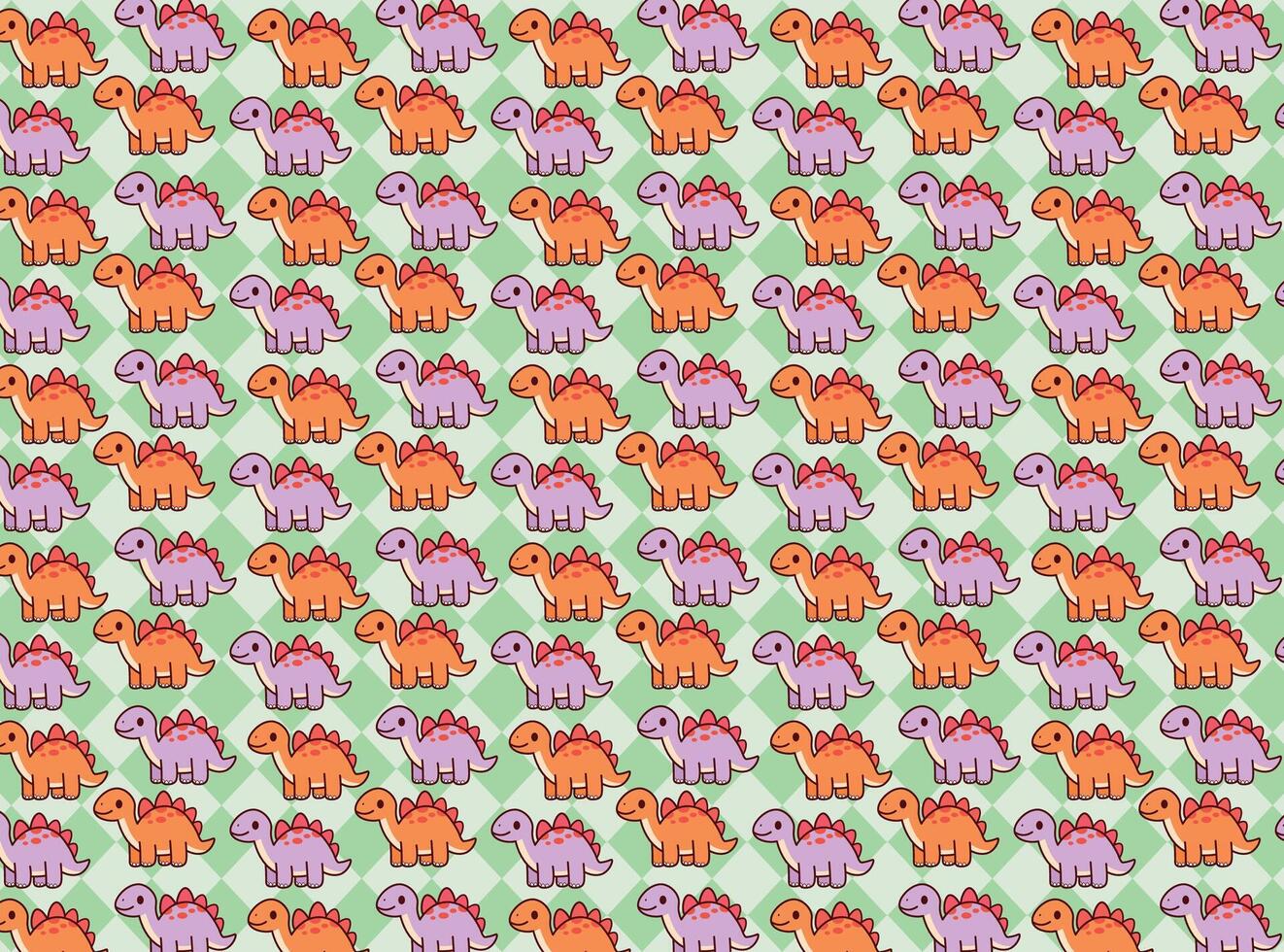 Cute dinosaur illustration, pattern, vector, for backgrounds, children's fabric textures vector