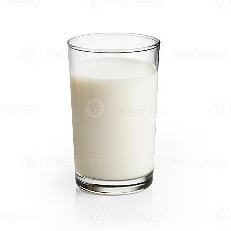 AI generated Refreshing glass of milk isolated on a white background.. created with Generative AI photo