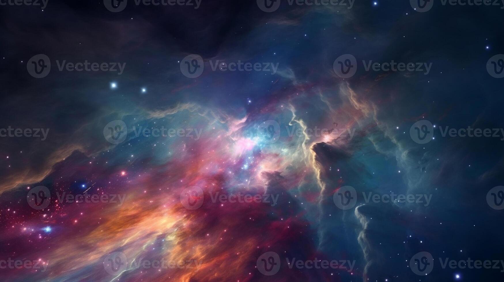 AI generated Nebula and galaxies in space. created with Generative AI photo