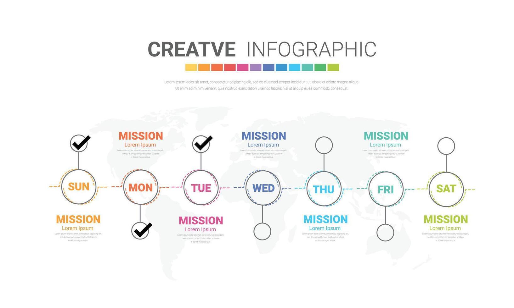 Timeline business for 7 day, 7 options, infographic design vector and Presentation can be used for workflow layout, process diagram, flow chart.
