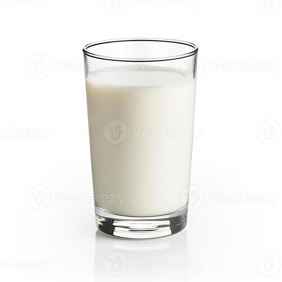 AI generated Refreshing glass of milk isolated on a white background.. created with Generative AI photo
