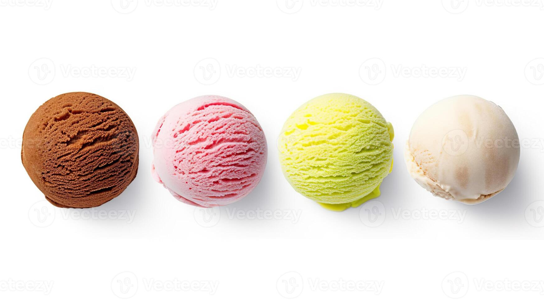 AI generated Single scoop of ice cream on white background. created with Generative AI photo
