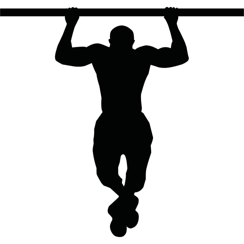 gimnasio rutina de ejercicio silueta vector