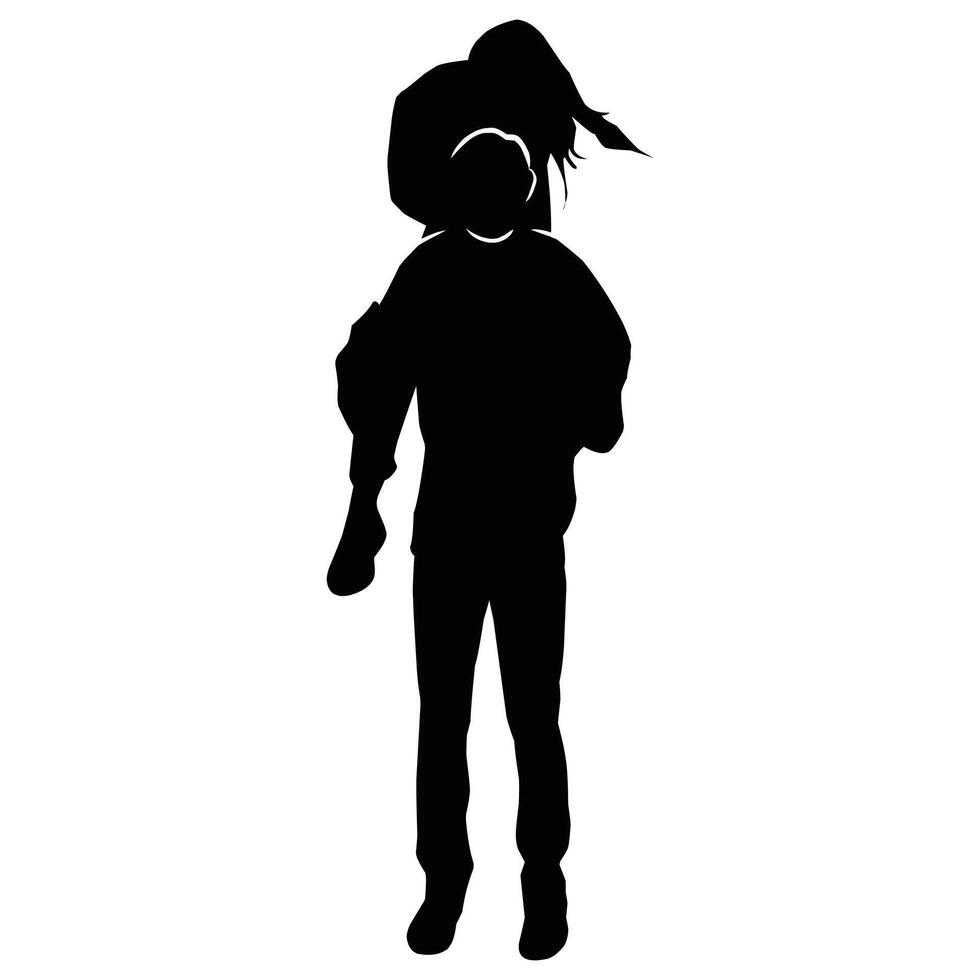 Vector, isolated silhouette of the bride and groom vector