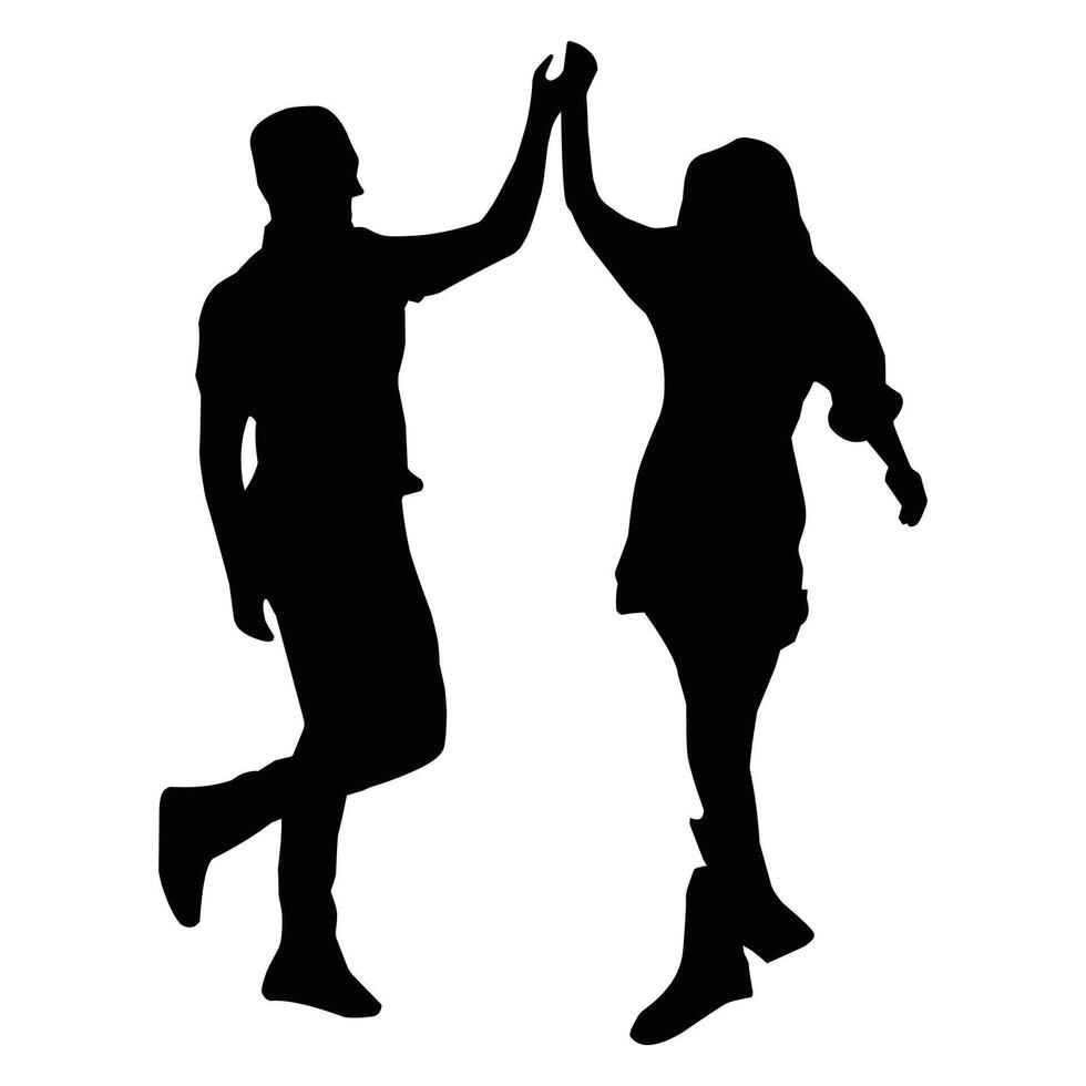 Vector, isolated silhouette of the bride and groom vector